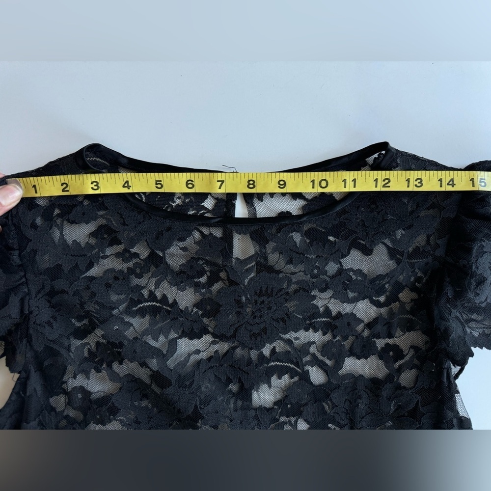 Vintage 80s Neiman Marcus Big Pink Bow Black Lace Maxi Dress - Picture 7 of 11